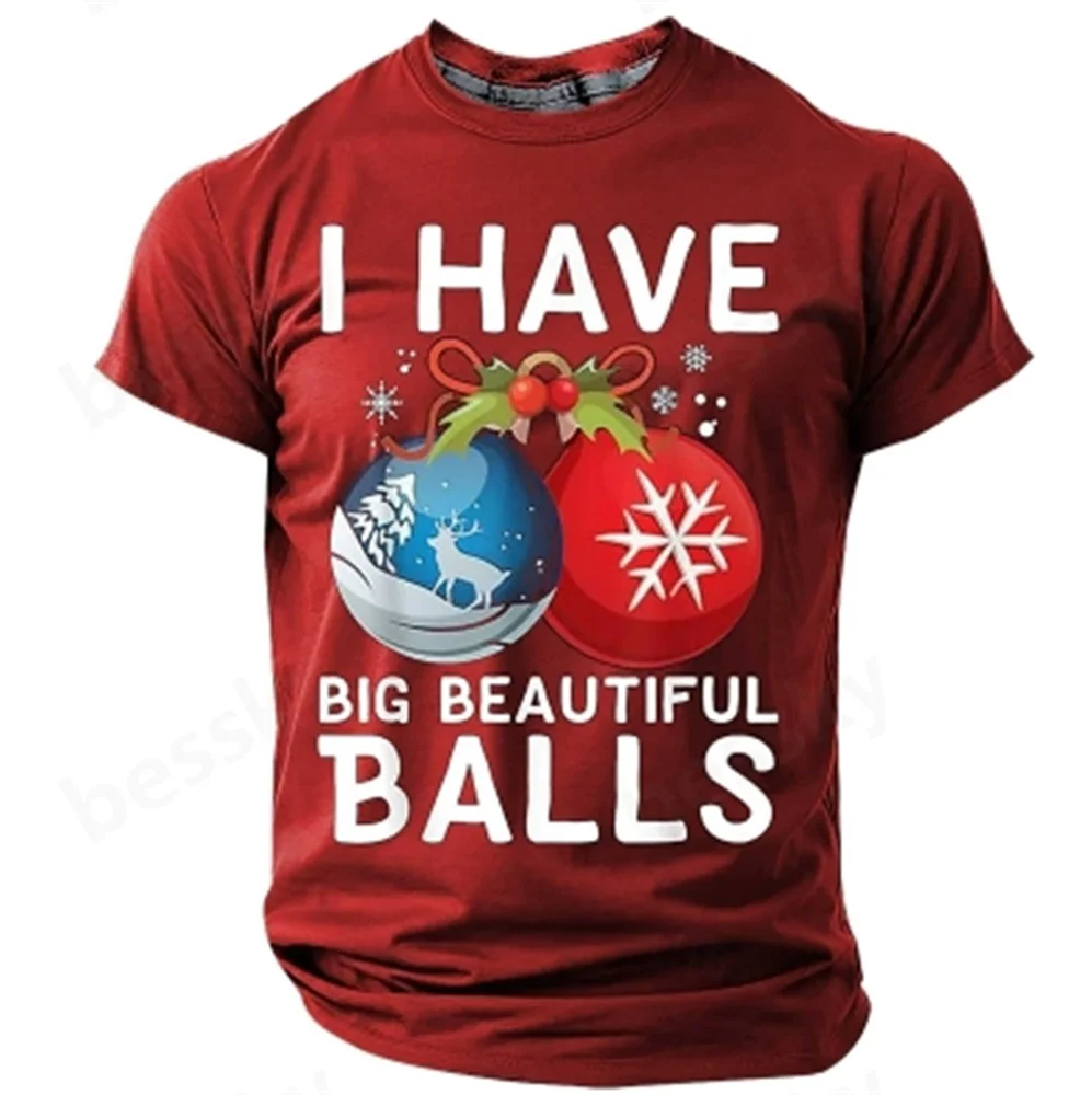 

Christmas Bell, Men's Casual 3D Printing Party, Holiday Crew Member, 3D Printing Spring/Summer T-shirt