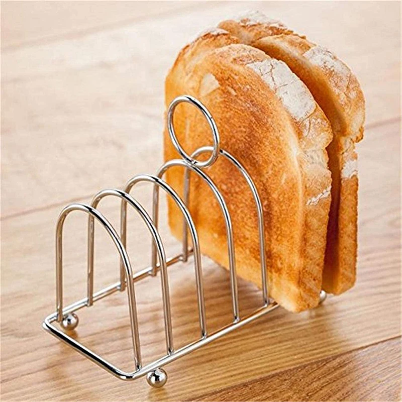 Stainless Steel Toast Bread Rack Restaurant Home Bread Holder 6 Slices Food Display Tool For Restaurant Kitchen Accessories