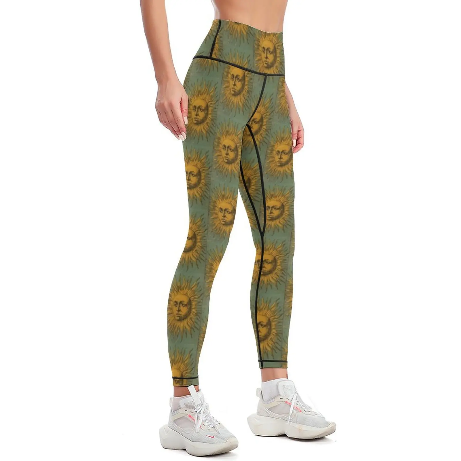 Vintage Sun Tarot Leggings Women's trousers Golf wear push up fitness Womens Leggings