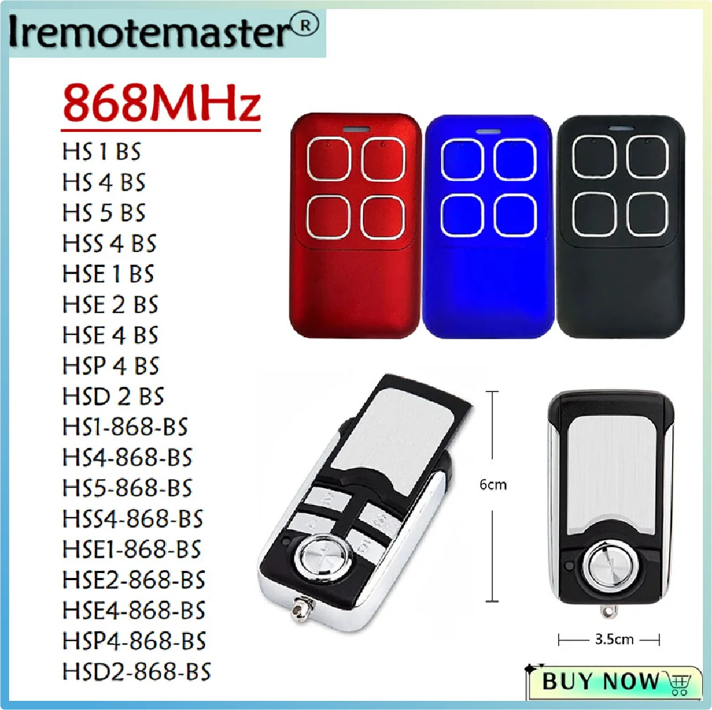 For HORMANN BiSecur HSE2-868-BS HSE4-868-BS Garage Door Remote Control HORMANN HS1 HS4 HSS4 HSE1 HSP4 HSD2 868 BS Transmitter