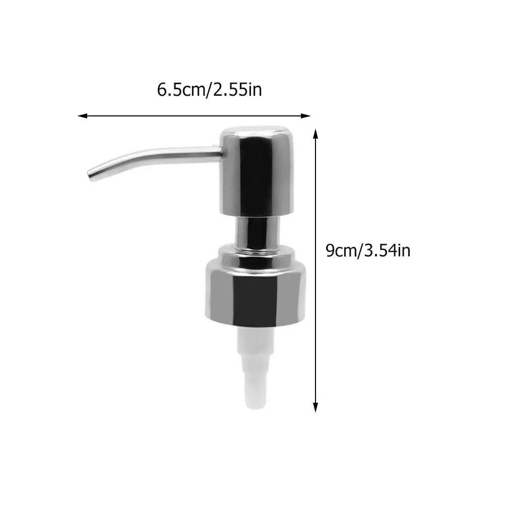 6 個のプレス式ボトルポンプヘッドステンレス鋼ソープディスペンサーポンプ耐久性のある安全なハンドソープ洗剤用