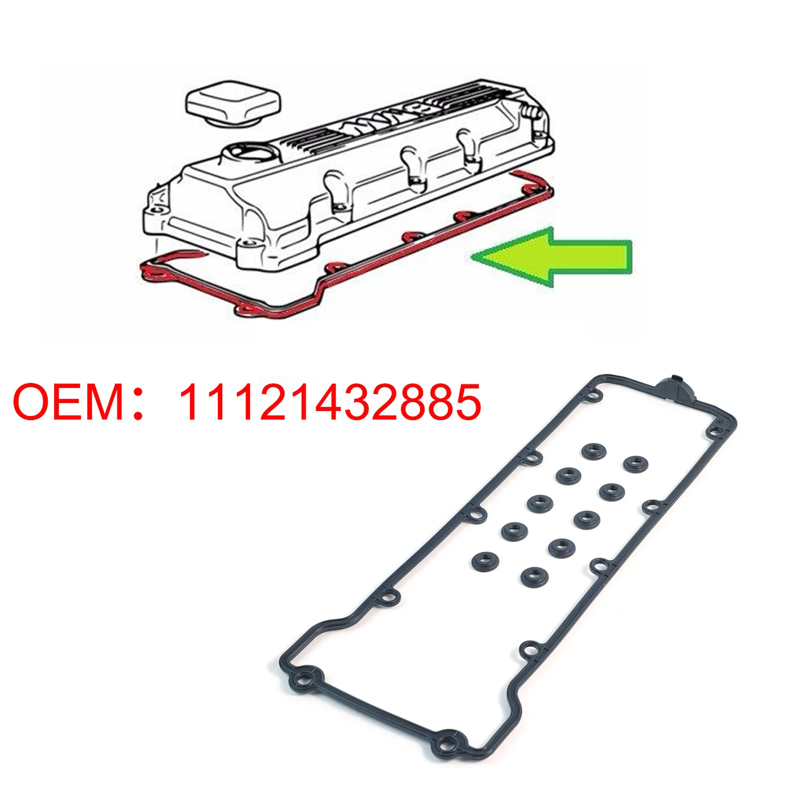 Cylinder Head Engine Valve Cover Seal  For BMW E36 M43 E34 E46 316i Exclusive 318i 1993-2006 11121432885 11121731624 1121432885A