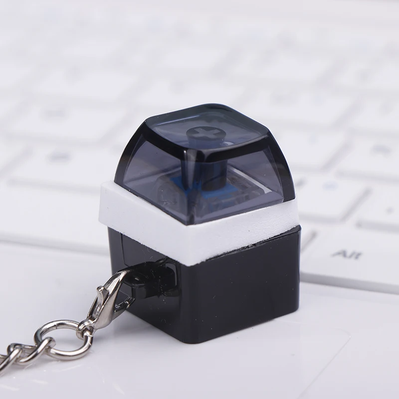 Mechanical Switch Keychain With LED Light Keyboard Key Chain Fidget Toy Keycap Stress Relief Novelty Toys Fidget Button Keyring