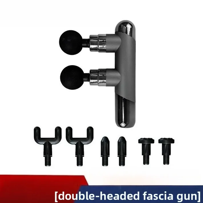 

Пистолет для фасции с двойной головкой, массажер для мышц, мембрана для мышц, многофункциональная релаксация, вибрация, фитнес, электрический