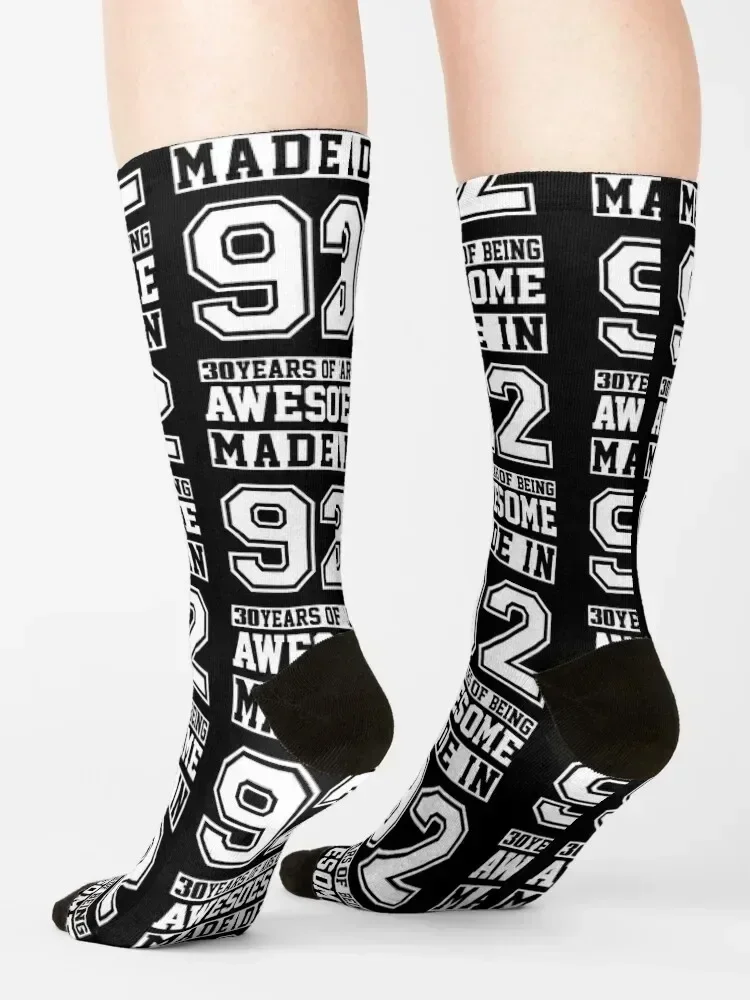30 Year Old Awesome Since 1992 30th Birthday Gifts Men Socks Toe sports hiphop crazy christmass gift Men's Socks Women's