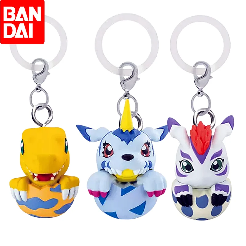 Original Digimon Adventure Tag-Anhänger Gashapon Agumon Gatomon Gabumon Schlüsselanhänger Sammlerstück Modell Spielzeug Anime Charm Geschenk