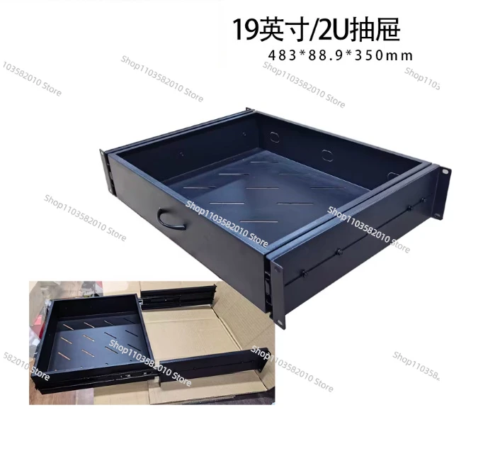 19-inch Rack Sliding Shelf 1U Drawer, Telescopic Tray for Server Room Keyboard & Mouse Storage, Extendable Divider Rack