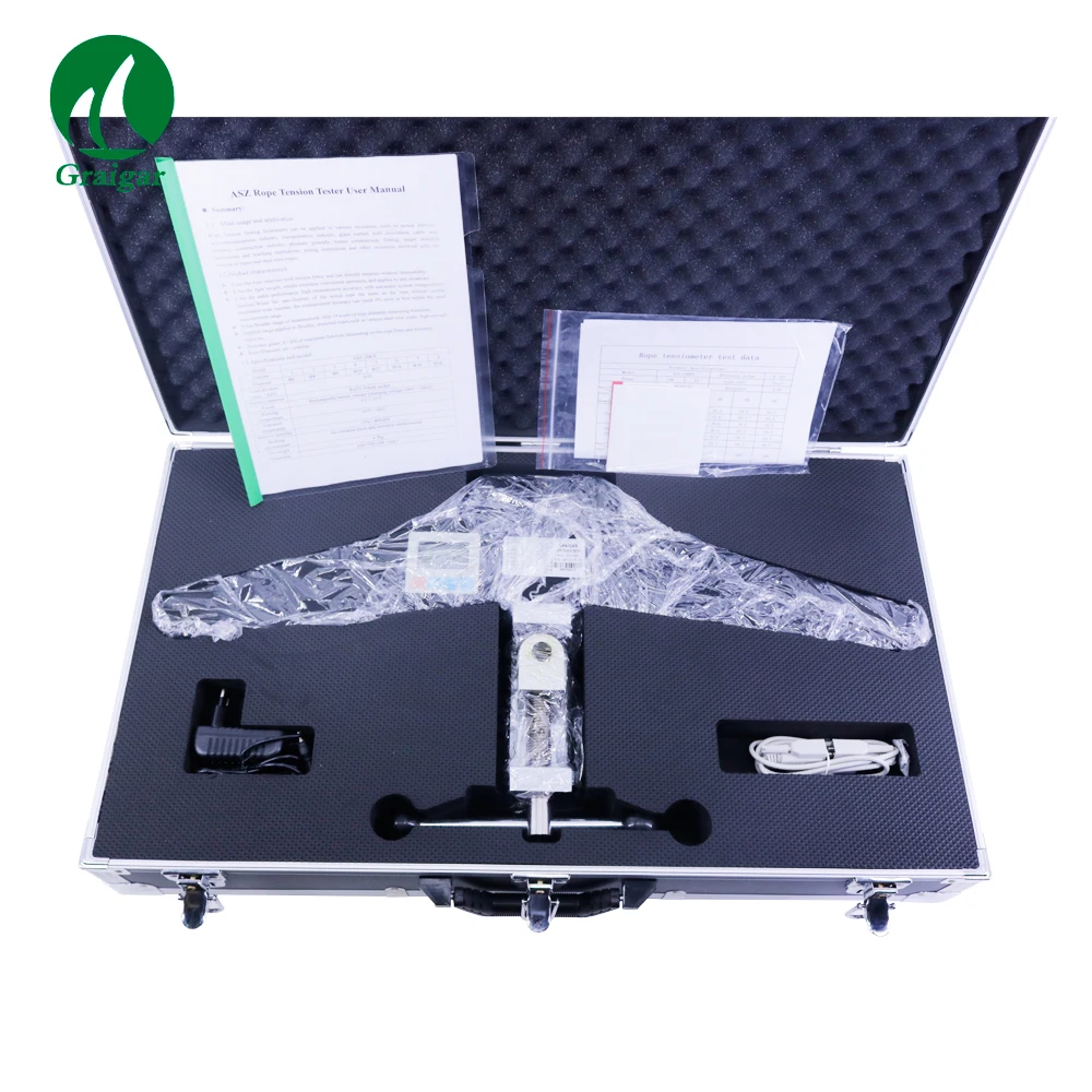 ASZ Rope Tension Tester Belt Tension Force Tester Meter Push Pull Force Test Machine Rope Tensiometer