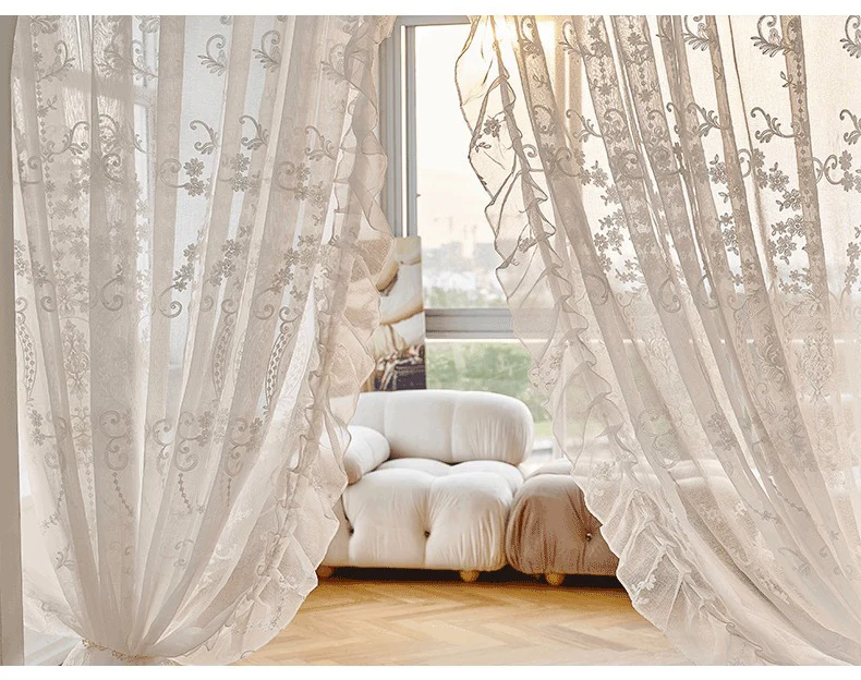 1 pezzo Tende trasparenti moderni a righe bianche per balcone studio, tenda sottile in tulle per camera da letto e soggiorno | SHEIN ALIA