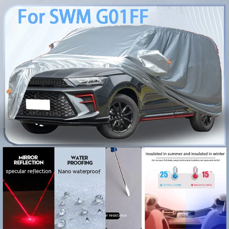 

Для SWM G01FF Полный автомобильный чехол с защитой от ультрафиолета и зимними изоляционными роликами, непромокаемый, снегозащитный, морозостойкий свойства.