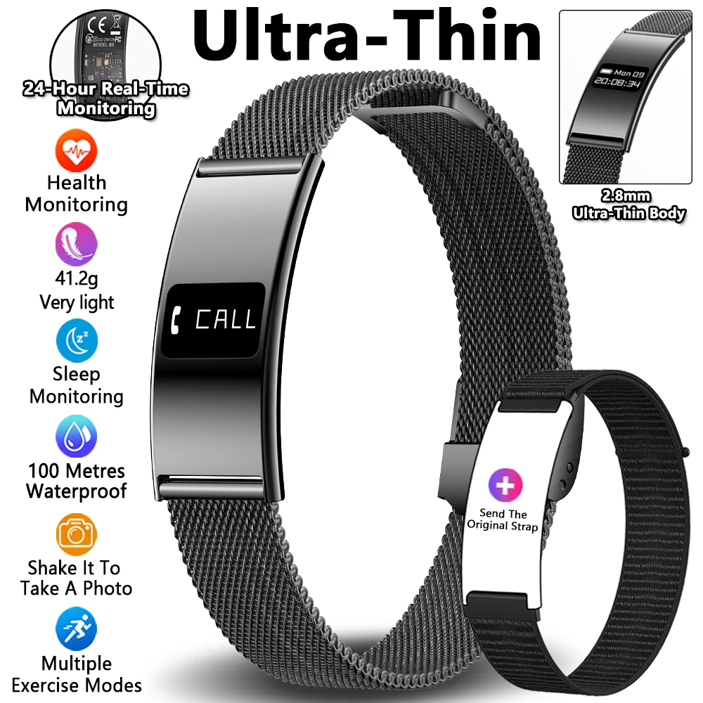 Mannen Vrouwen Slimme armband Hartslag Slaapmonitor Gezondheid Slimme band Waterdichte sport Fitness Tracker Smartwatch voor Android iOS