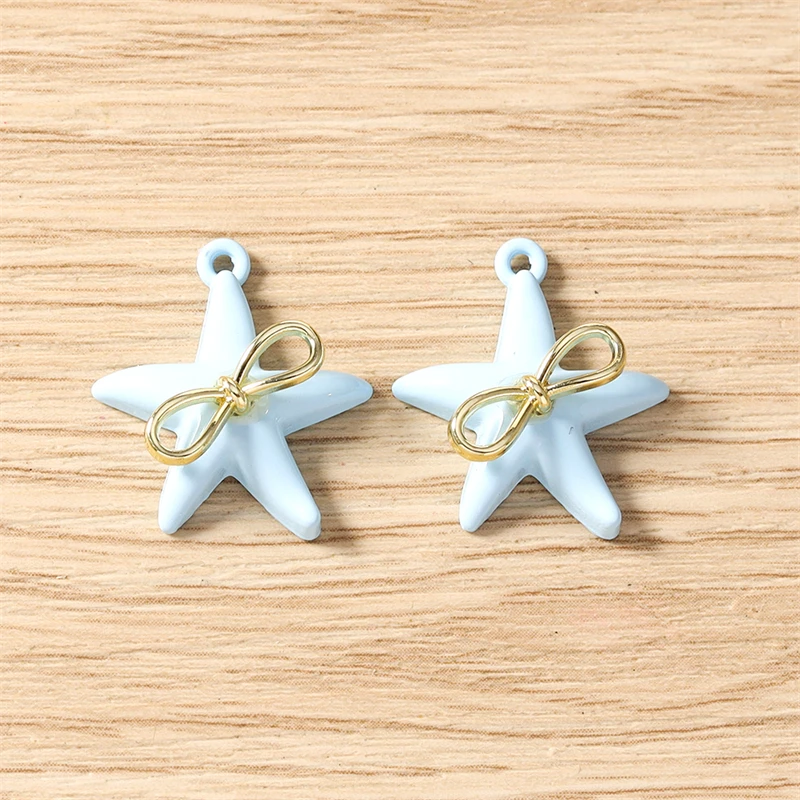 5 Stück 18x20mm Niedliche Bunte Metall-Seestern-Anhänger für die Herstellung von Ohrringen, Anhängern, Halsketten, Armbändern, DIY-Bastelarbeiten, Schmuckzubehör – Detail 14