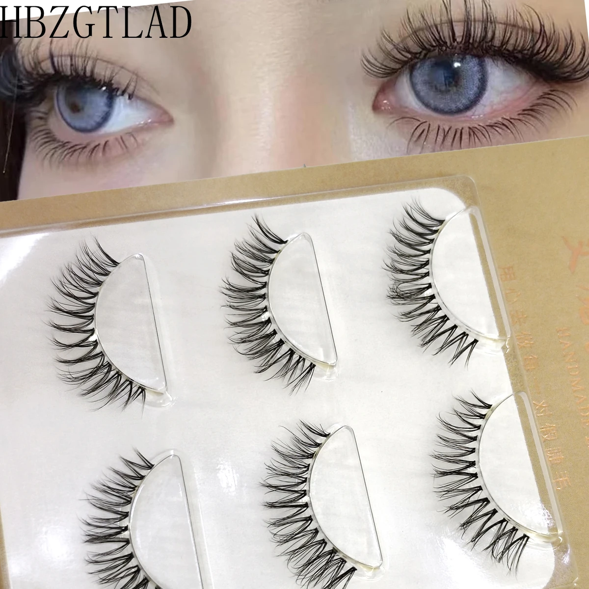 NEUE 3pairs Transparente Klassische Hybrid Volumen Wimpern Neue Ankunft Wispy D Curl Kurze Russische Streifen Wimpern Make-Up Falsche wimpern