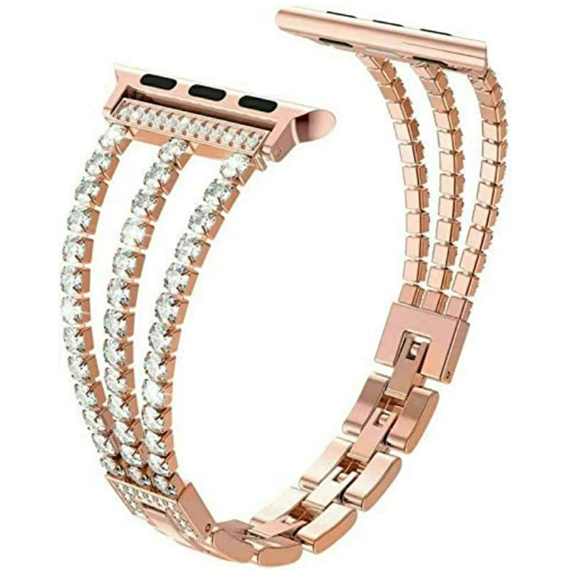 Metal Bling Rhinestone Bracelet Strap for Apple Watch Band 45mm 41mm 38mm 40mm 42mm 44mm Women IWatch Ultra 49mm 8 7 6 Se 5 4 3