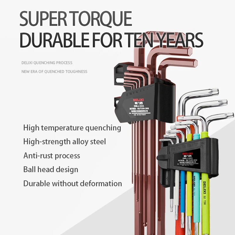 Universal  Ball End L Type Hand Tools Kit Allen Key Set Hex Wrench Screwdriver Set Hexagon Spanner Torx Star Keys Tool