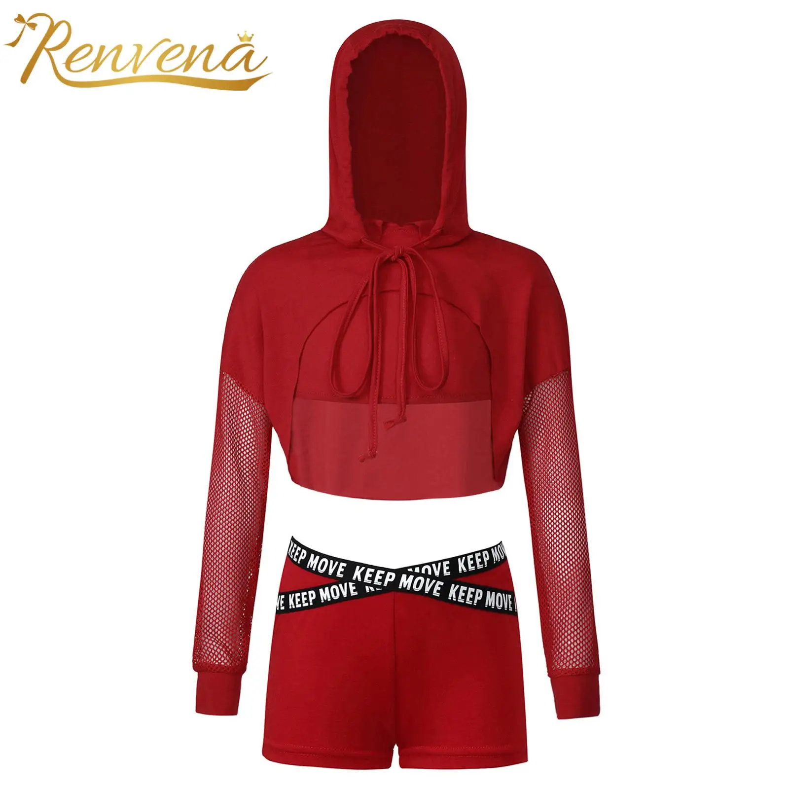 

Children's Hip Hop Clothing Set Girls Long Sleeve Crop Tops + Sports Bra Bustier + Sports Shorts Kids Streetwear Jazz Dance Wear