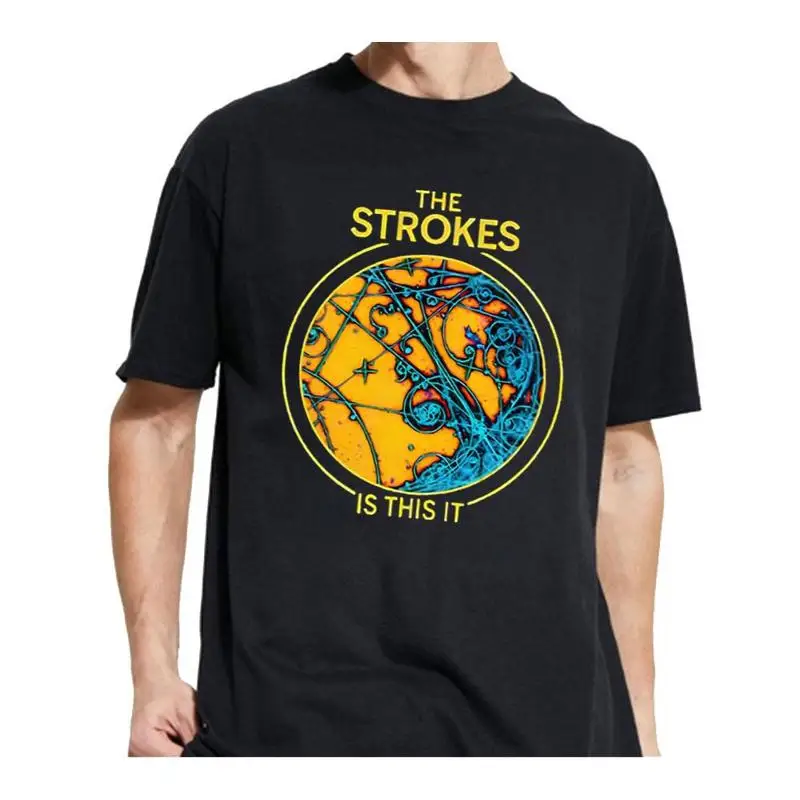 تي شيرت The Strokes Is This It Retro Music Band أسود بجميع المقاسات #1