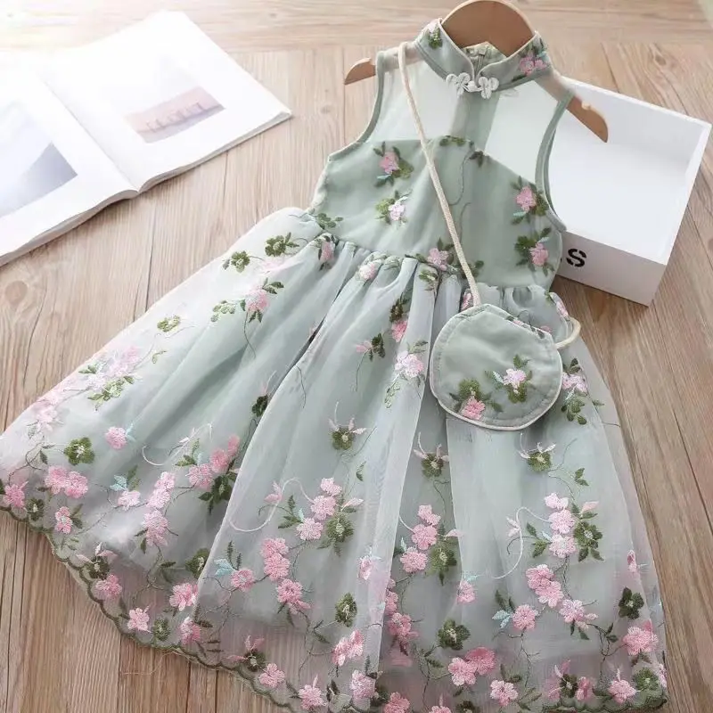 Teenage Girls Dress Spring Summer Clothes New Fashion Children\'s Vintage Dress Kids Girls Dresses For School Wedding Of 12 Years