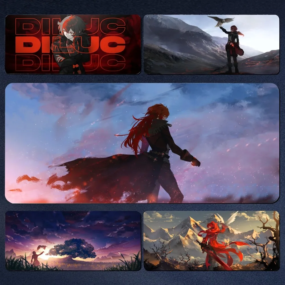 

Game Anime Genshin Impact Diluc Mousepad Large Gaming Mouse Pad LockEdge Thickened Computer Keyboard Table Desk Mat