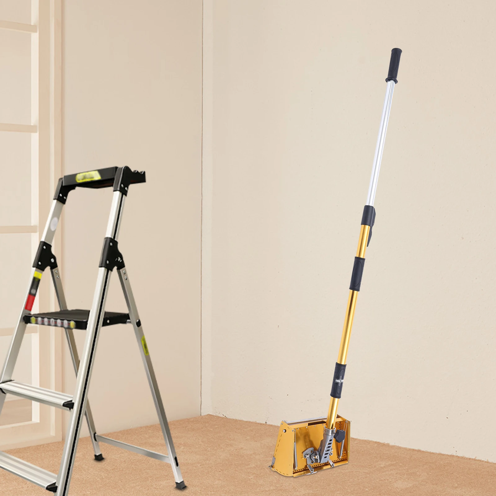 Adjustable Drywall Flat Finishing Box Tool, Extendable Handle Wall Repair Putty Box for Home Wall Painting Finishing