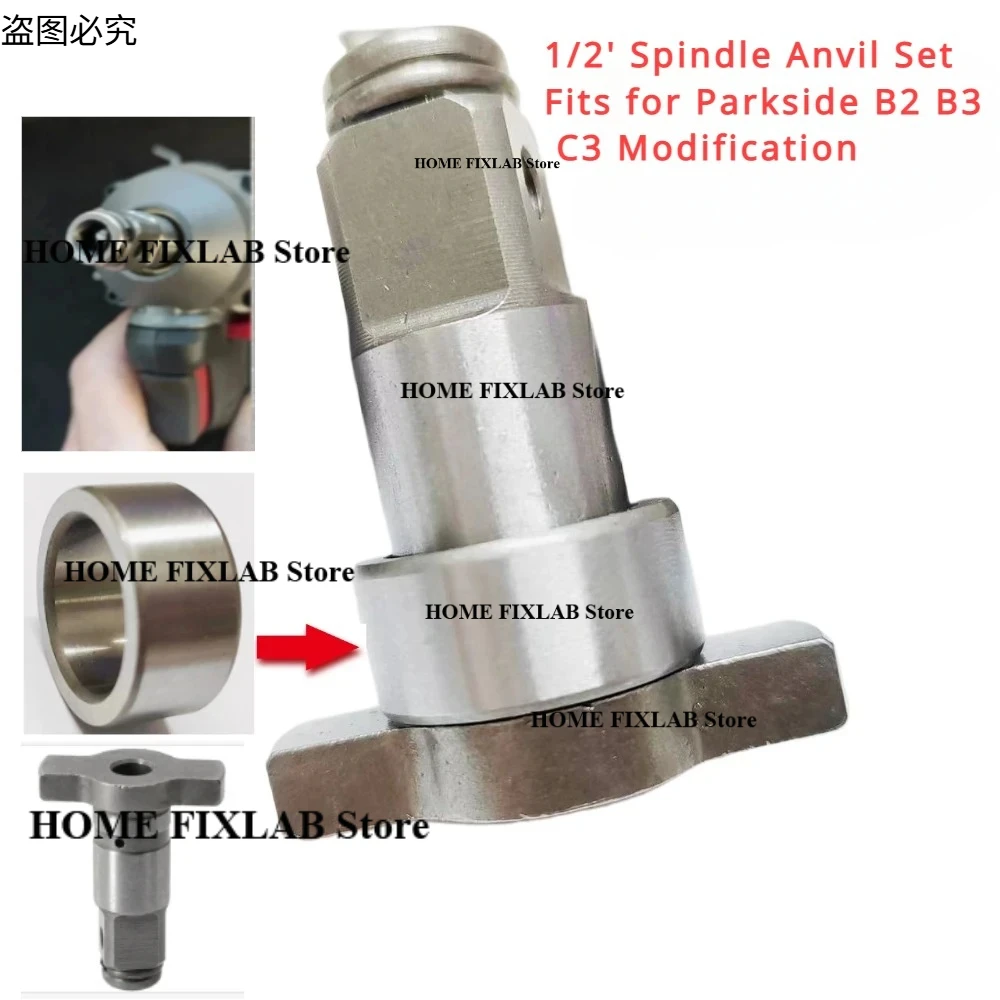 Spindle Anvil Shaft1/2' W Pdssap 20-li D3 Bearing Sleeves Electric Wrench Parts for Parkside Screw Driver B3 C3 WU268 278 279