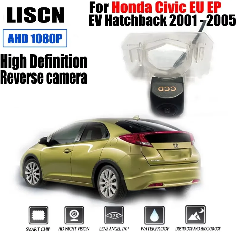 For Honda Civic EU EP EV Hatchback 2001 - 2005 HD Fisheye Rear Camera License Plate Camera Backup Reversing Camera