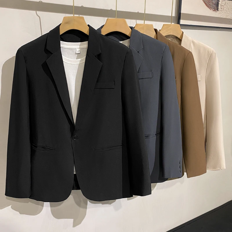 

Casual Briti Sle Men's Suit Jaet Loose Fit Versatile Large Size Leisure Small Western Clothes Korean High-End Feeling