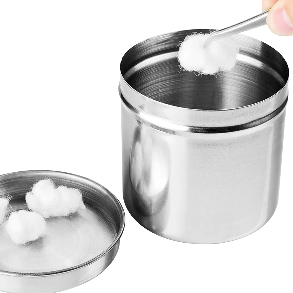 5Box Dental Cotton Tank Stainless Steel Tampon Sterilizer Box Medicine Cylinder Alcohol Iodine Canister Disinfection Container