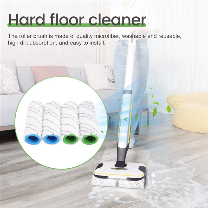 Jeu de rouleaux de remplacement pour nettoyeur de sol électrique Karcher FC5 FC7 FC3 FC3D, ABUD-4 pièces