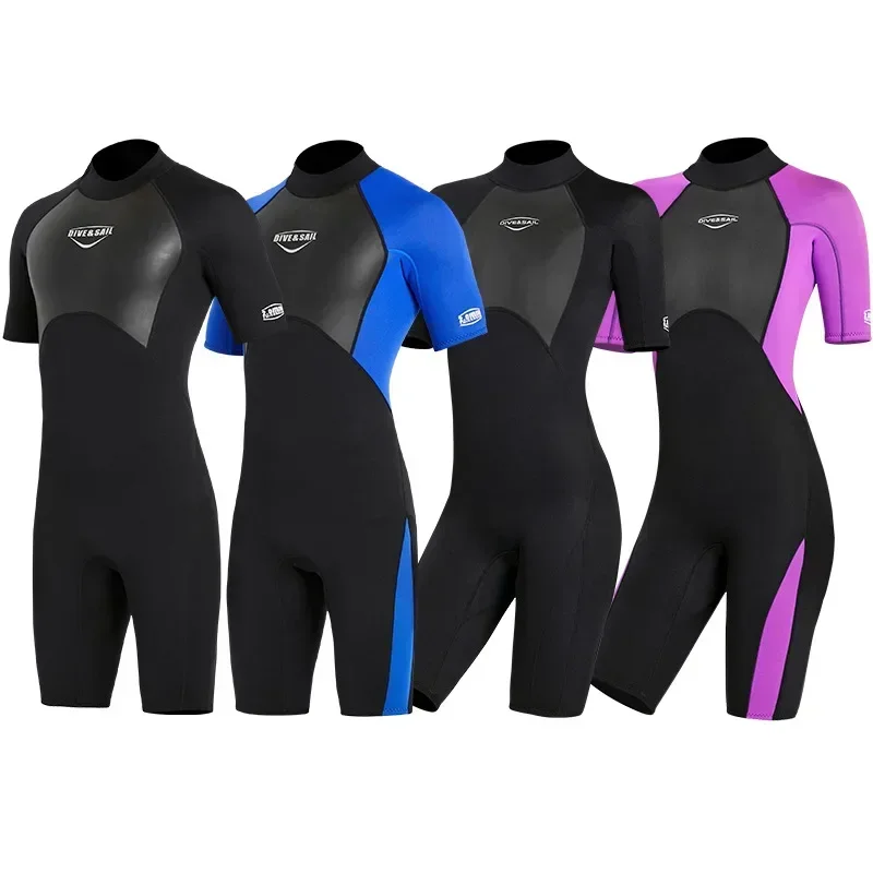 

2mm Neoprene Keep Warm Wetsuit in Cold Water Women Shorty Wetsuit Short Sleeve Wet Suit Kayaking Snorkeling Paddle Board