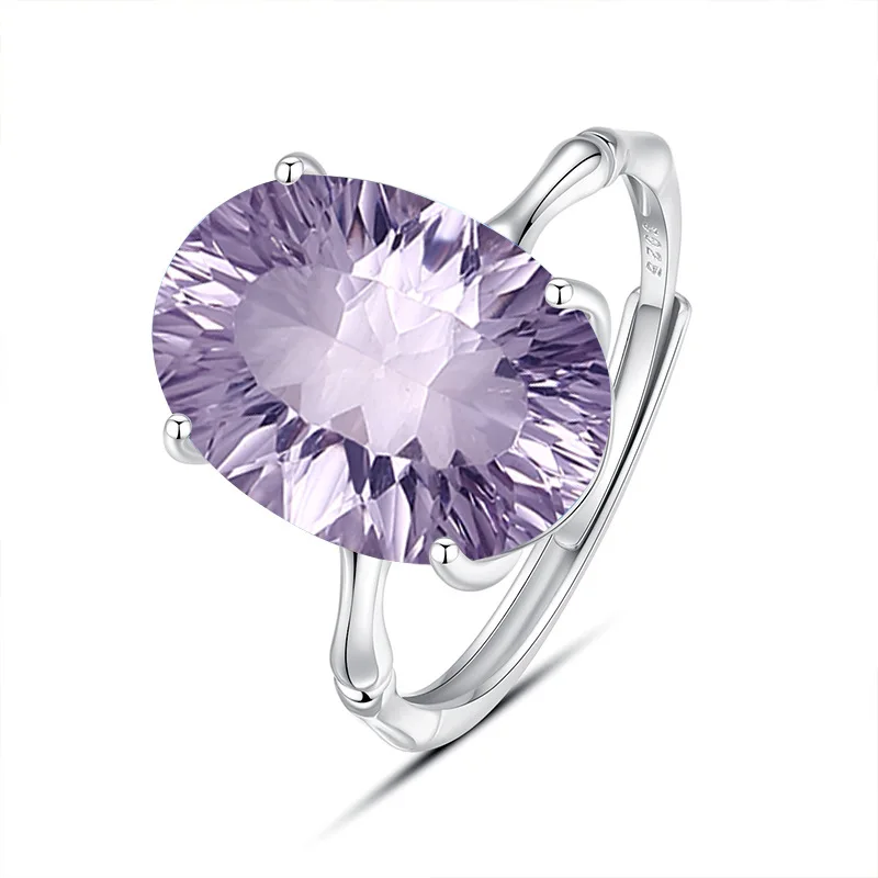 Natural Lavender Amethyst Luxury Earrings S925 Silver Necklace Women's High-Class Precious Jewelry Gift Sets for Women Fine