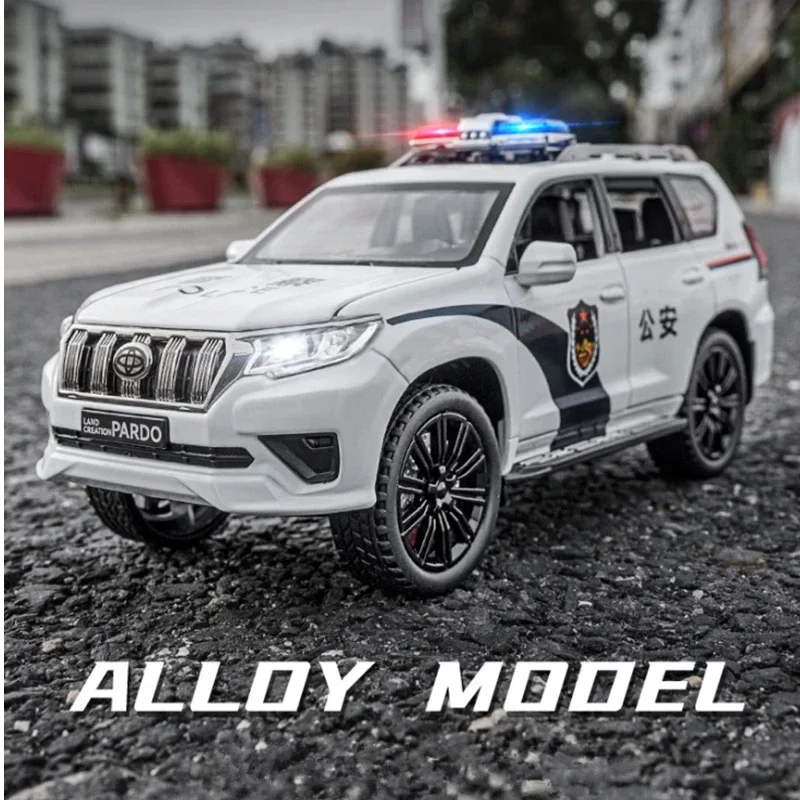 

1/24 Toyota LAND CRUISER Prado SUV Alloy Police Car Model Diecast Metal Toy Off-road Vehicles Car Model Simulation Toy Gift