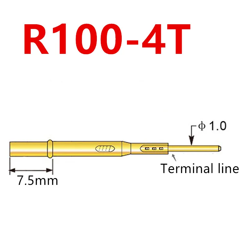 100PCS/Pack R100-4T Test Needle Set 1.67mm Round Tail Test Needle Seat Insert Needle Tube