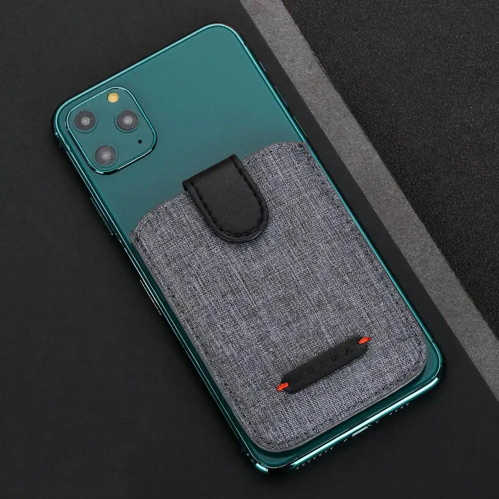 Adhesive Stick 5 Pull Credit Card Holder Universal RFID Blocking Cell Phone Wallet Case Men Bank Business Name Card Storage image 3