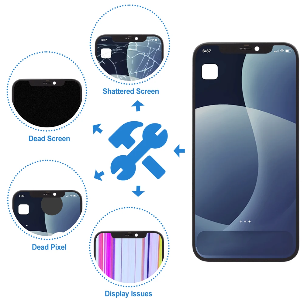 Test For iPhone 12 LCD Display Touch Screen Replacement Digitizer Assembly For iPhone 12 Screen Panel Support Face ID True Tone image 6