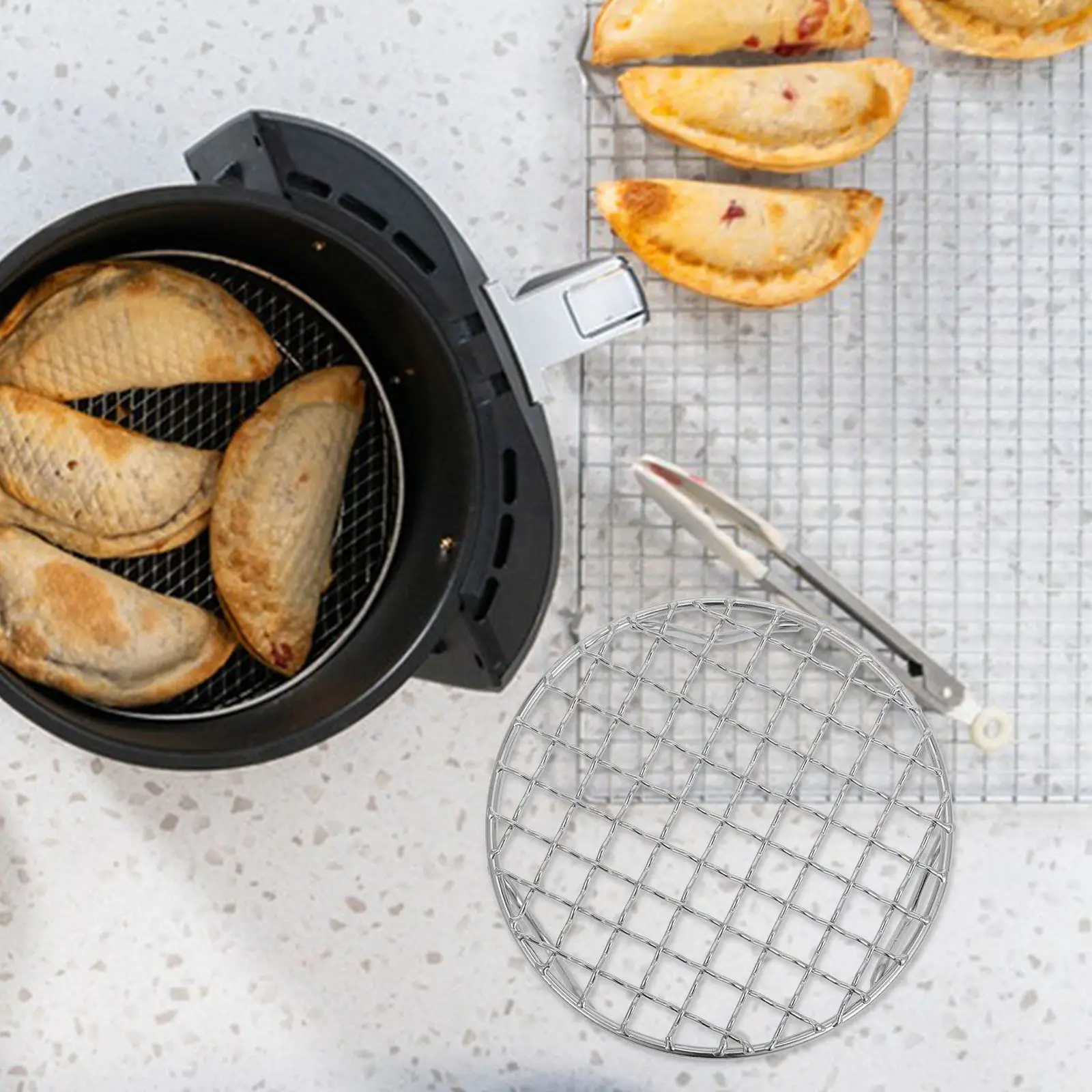 Stainless Steel Cooking Rack Round Grill Net Legs for Air Fryer Electric Ceramic Stove Oven Baking Cooling Mesh Wire Steel Wire view 6
