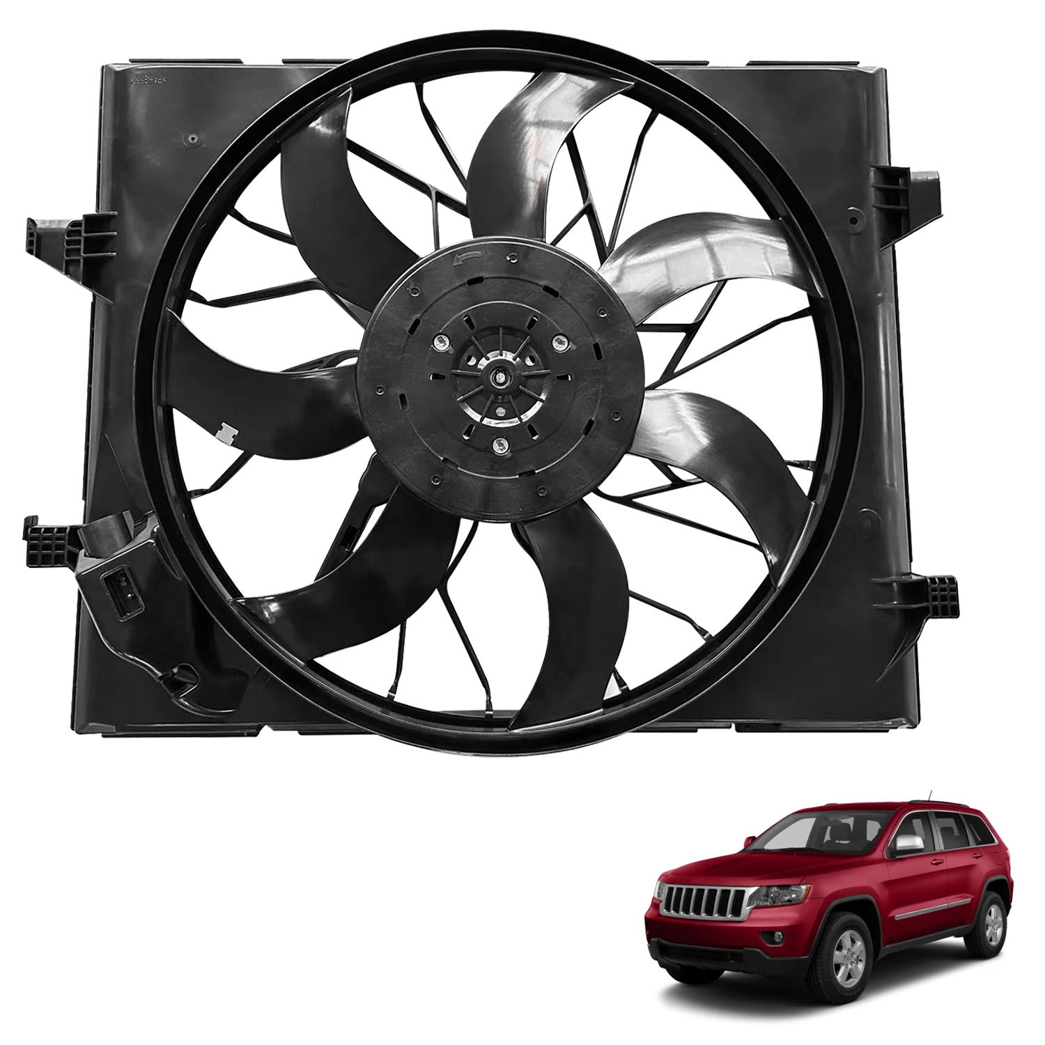 55038994AI,621134,CH3115175 Electric Cooling Radiator Fan for Dodge 2011 Durango (submodel: Express, Heat)