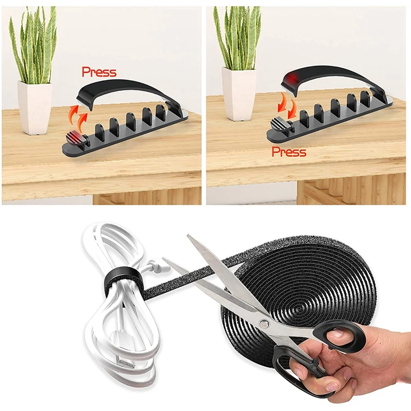 177Pcs Cable Management Cord Organizer Kit,Cable Sleeve,Cable Clips,Hook And Loop,Cable Protector,Labels For Home Office