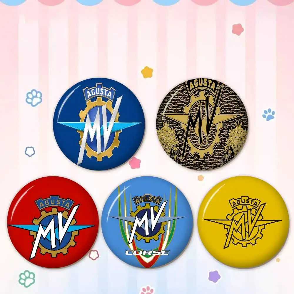 M-MV A-Agusta 58mm Cute Anime Figure Icon Badge Handmade Tinplate Brooch for Backpack Clothes Chest Ornament Gifts