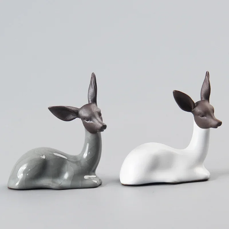 Cute Ceramic Teapet for Tea, Small Lovely Ornament, Chinese Tea Set Accessory, Deer Rabbit and Cattle, Delicate Teaware, 1 Pair