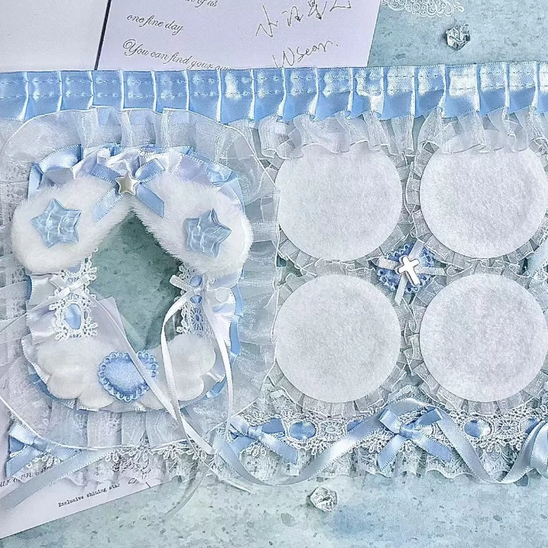 Blue Ribbon Badge Holder Ita Bags Accessories Hand Made Lace Insert Board Badge Organizer Cosplay Board Card Holder