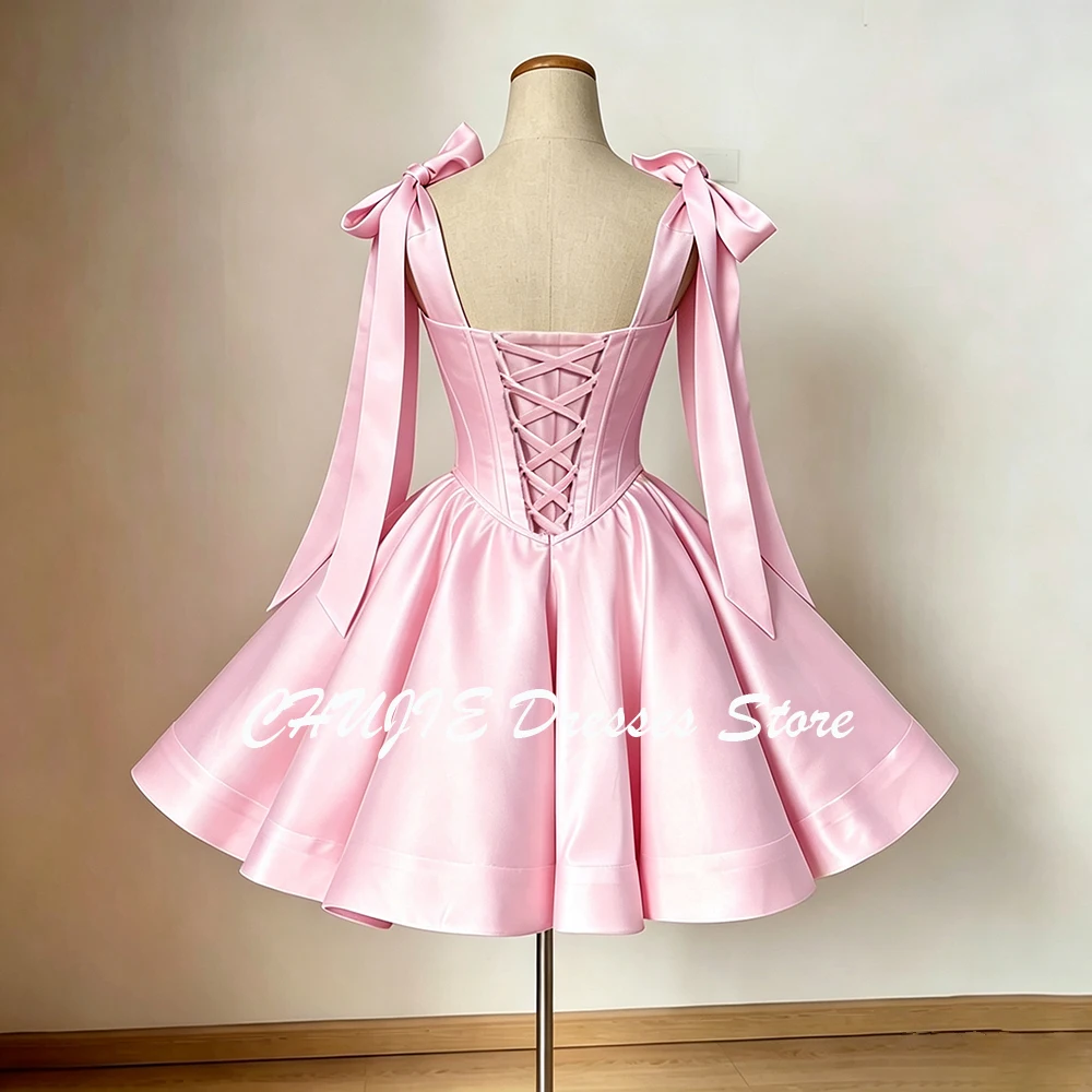MIni Graduation Dress Short Homecoming Dresses For Teens With Bow Sweet 15 16 Satin A Line Evening Prom Party Gowns Customized