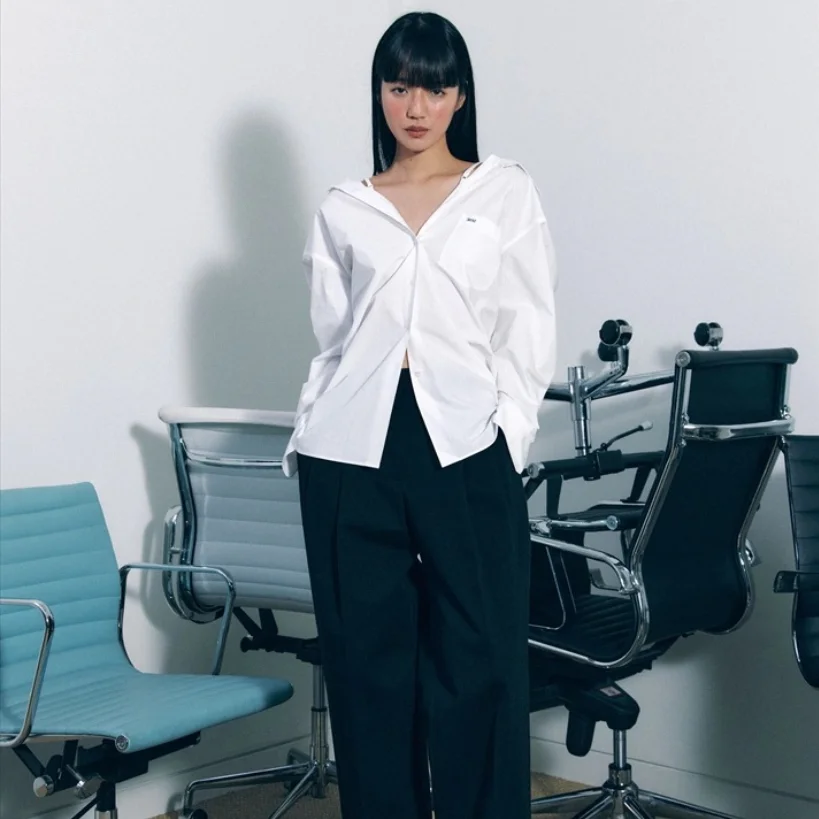 تحرير كوي! عارضة فضفاضة تصميم اللون النقي طوق irt أعلى التعرض الكتف الربيع الصيف المرأة Faion قسط irt