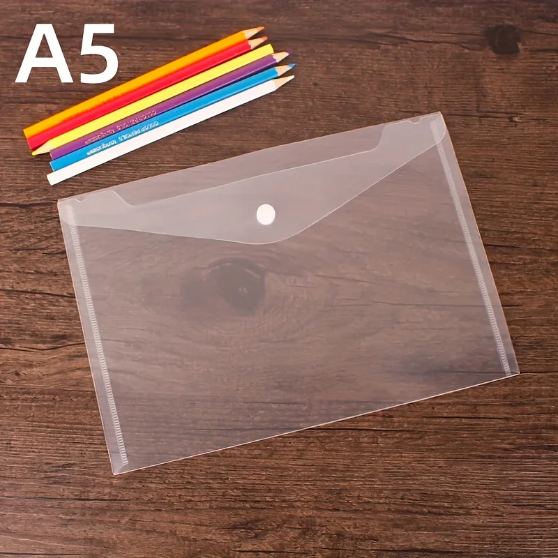 

10 Pcs Thickened Waterproof A5 Size PP File Bags - Classic and Minimalist Design for School and Office Use