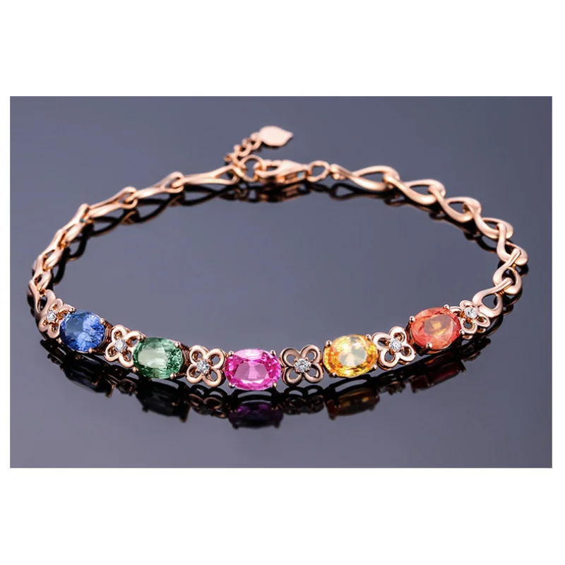Handgefertigtes Modisches Farbige-Edelstein-Schmuckset - Halskette Ohrringe Armband Sexy Femininer Stil
