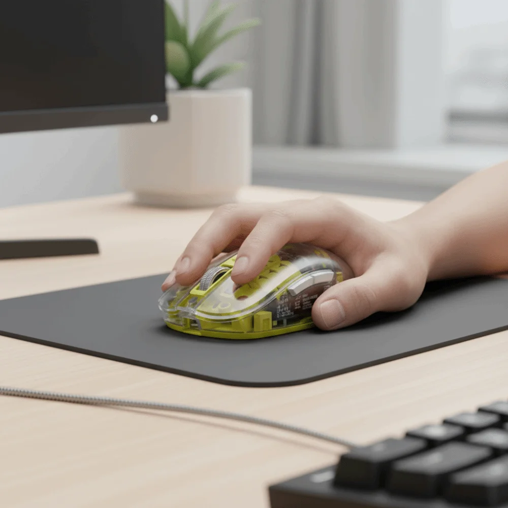 3 Modes Wireless Gaming Mouse Magnetic Design Type-C Rechargeable Transparent Mouse Noiseless Operation Rechargeable Mouse