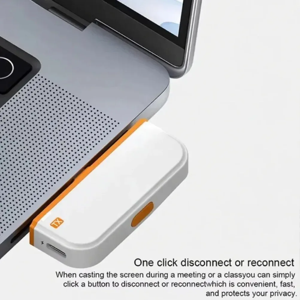 Dongle Adaptor Tampilan Extender Penerima Pemancar Video Kompatibel dengan HDMI Tipe C Nirkabel 50M untuk Proyektor Monitor Kotak TV