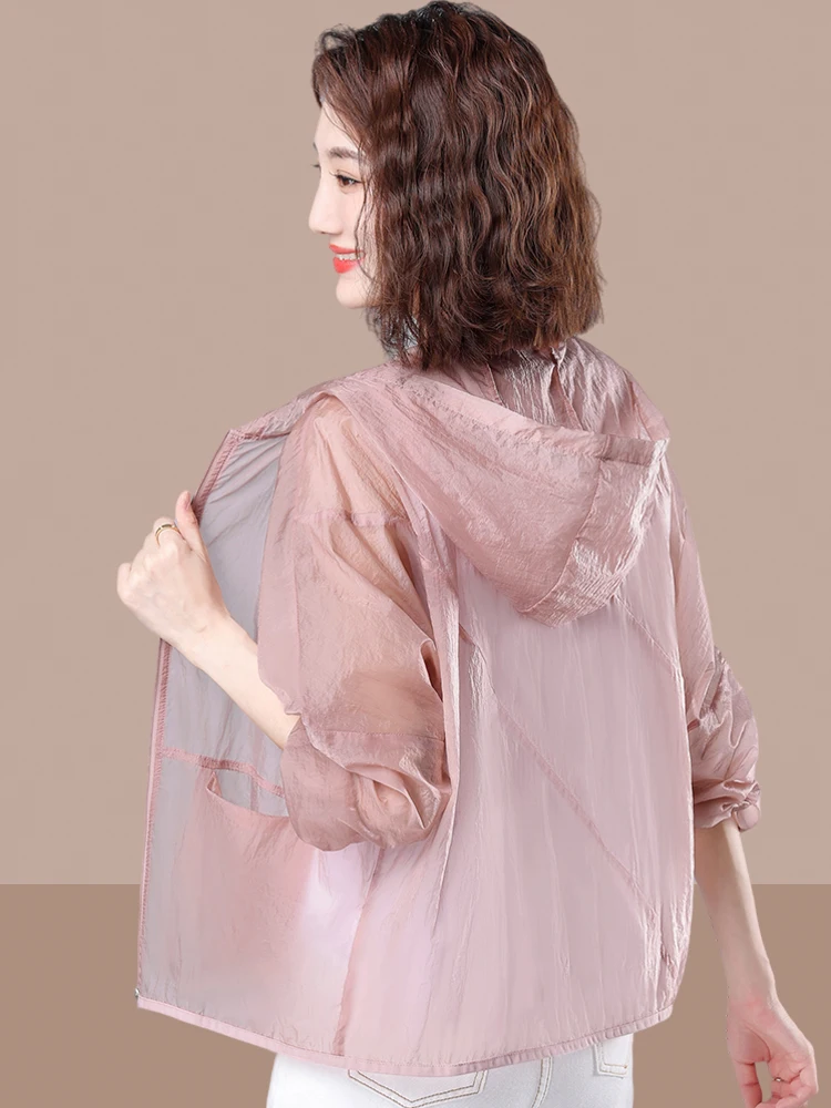 

Женская летняя легкая дышащая повседневная куртка для защиты от солнца, свободного кроя, с длинными рукавами, из полиэстера, для велоспорта и активного отдыха