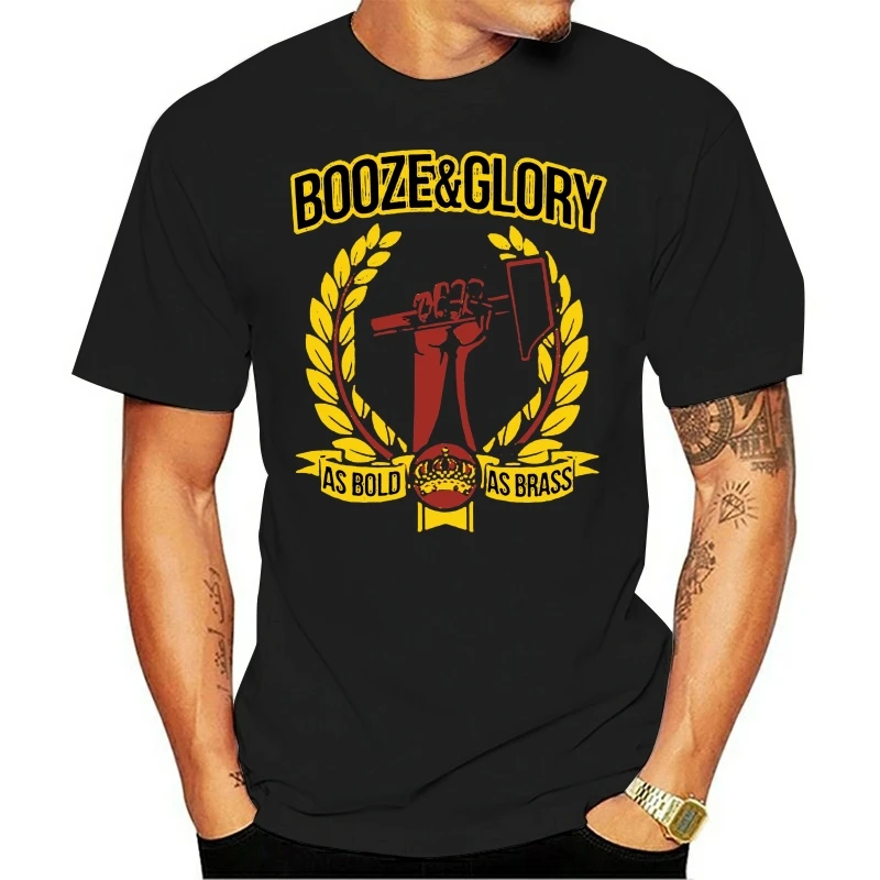 funny t shirt men novelty tshirt Booze And Glory As Bold As Brass T-shirt