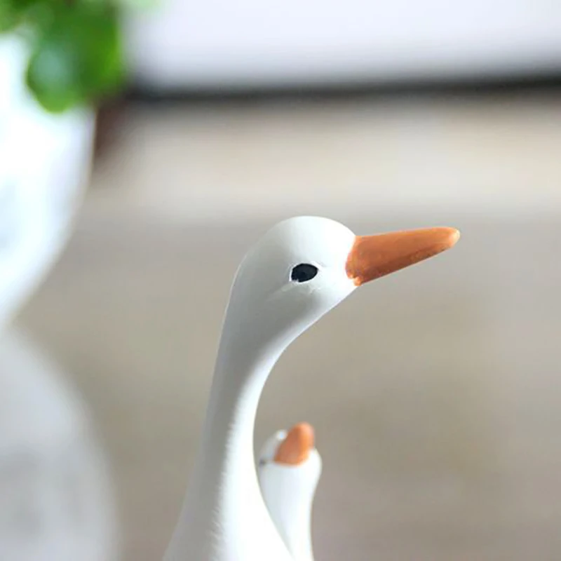 Divertido pato lindo estatua de resina madre e hijo pato decoración para la decoración del hogar